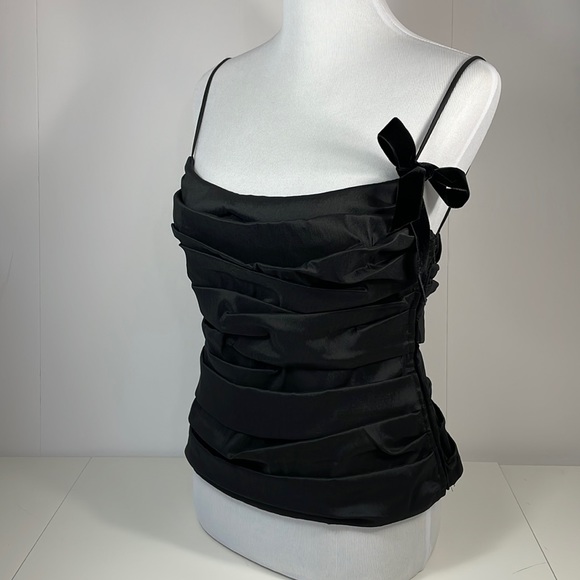 Lily Simon Black Ruched Top, Sleeveless, Size 6 - Picture 1 of 15